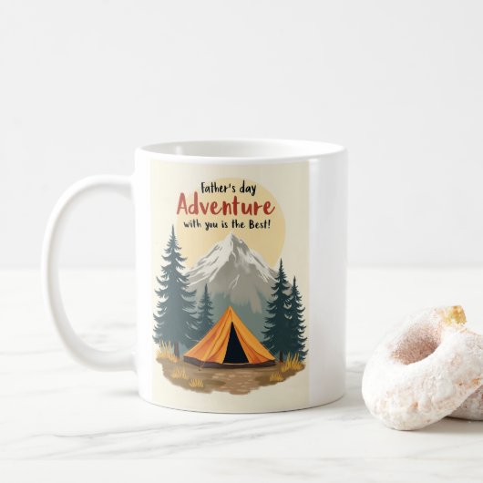 Vaderdag Avontuur Camping Thema Koffiemok (Met donut)