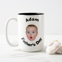 Vaderdag, Baby Face Cadeau, Aangepaste Gezichts Tr Tweekleurige Koffiemok