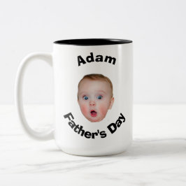 Vaderdag, Baby Face Cadeau, Aangepaste Gezichts Tr Tweekleurige Koffiemok