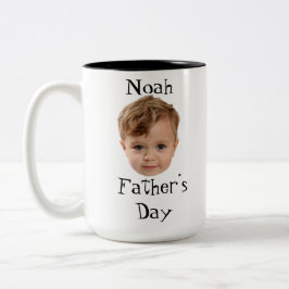 Vaderdag, Baby Face Daddy Cadeau, Aangepast Gezich Tweekleurige Koffiemok