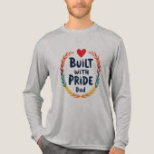 Vaderdag badge ontwerp "Built With Pride Dad" Tri-Blend Shirt (Voorkant volledig)