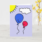 Vaderdag-ballongroet Kaart (Gele Bloem)