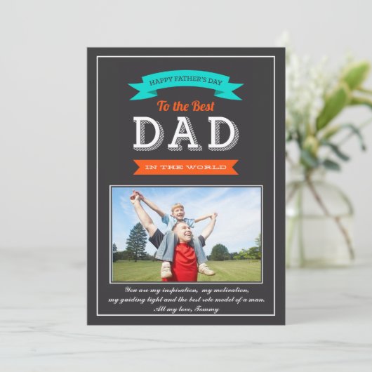 Vaderdag Banner-fotokaart Kaart (Staand voorkant)