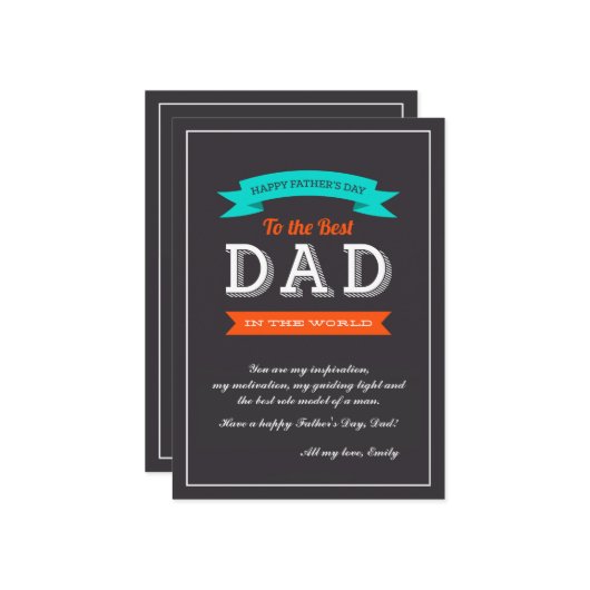 vaderdag bannerkaart kaart (Voorkant / Achterkant in situ)