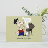 Vaderdag Barbecue Cartoon Humor Kaart (Staand voorkant)