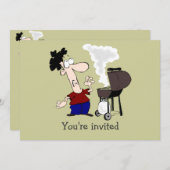 Vaderdag Barbecue Cartoon Humor Kaart (Voorkant / Achterkant)