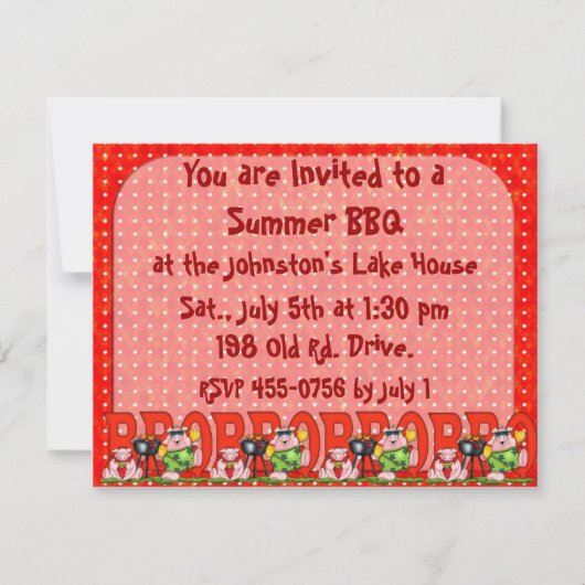 vaderdag BarBQ-uitnodiging Kaart (Voorkant)