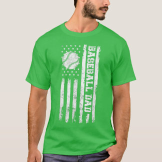 Vaderdag Baseball Papa geeft pap Mannen Kinder Bas T-shirt