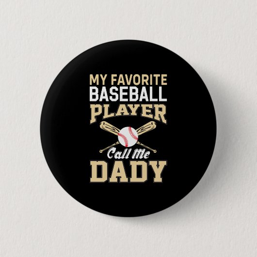 Vaderdag Baseball Player belt me pa Ronde Button 5,7 Cm (Voorkant)