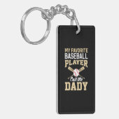 Vaderdag Baseball Player belt me pa Sleutelhanger (Voorkant Links)