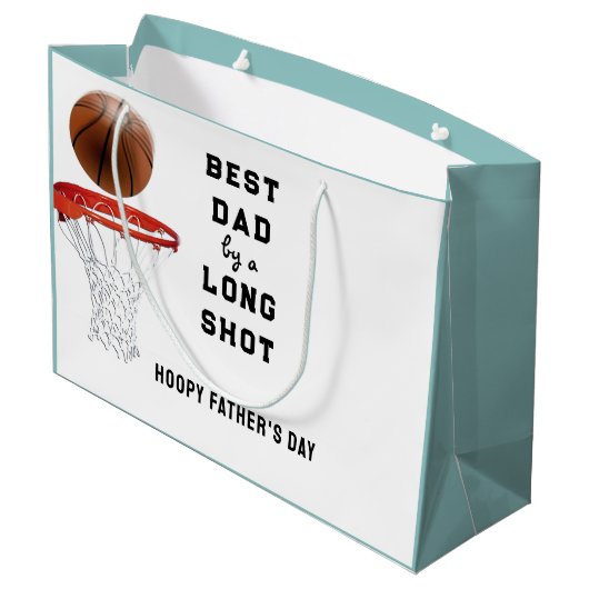 Vaderdag Basketball Pap Groot Cadeauzakje (Achterkant Gekanteld)