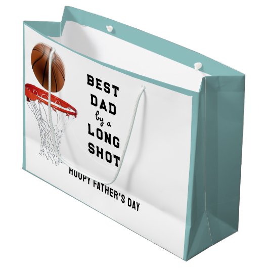 Vaderdag Basketball Pap Groot Cadeauzakje (Voorkant Gekanteld)