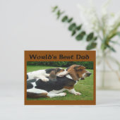 Vaderdag Basset Hounds beste vader ter wereld Briefkaart (Staand voorkant)