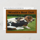 Vaderdag Basset Hounds beste vader ter wereld Briefkaart (Voorkant / Achterkant)