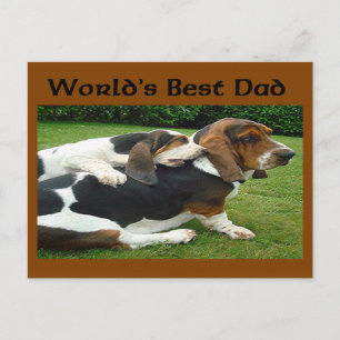 Vaderdag Basset Hounds De beste vader ter wereld Briefkaart