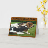 Vaderdag Basset Hounds World's beste vader Kaart (Gele Bloem)
