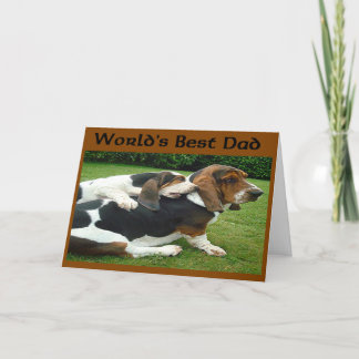 Vaderdag Basset Hounds World's beste vader Kaart