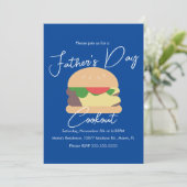 Vaderdag BBQ Burger Blauw Kaart (Staand voorkant)