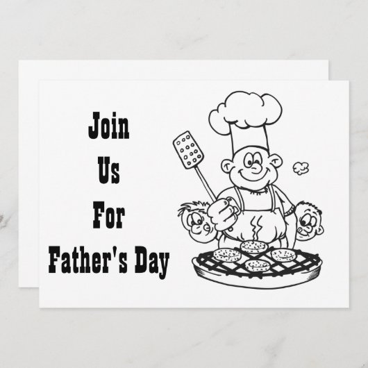 **VADERDAG BBQ** INVITATIE KAART (Voorkant / Achterkant)