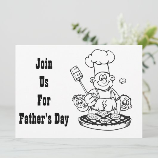 **VADERDAG BBQ** INVITATIE KAART (Staand voorkant)