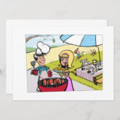 **VADERDAG BBQ** INVITATIE KAART (Voorkant / Achterkant)