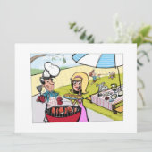 **VADERDAG BBQ** INVITATIE KAART (Staand voorkant)