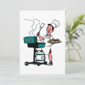 **VADERDAG BBQ** INVITATIE KAART (Staand voorkant)