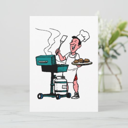 **VADERDAG BBQ** INVITATIE KAART (Staand voorkant)