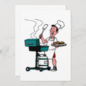 **VADERDAG BBQ** INVITATIE KAART (Voorkant / Achterkant)