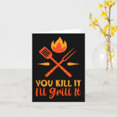 Vaderdag Bbq Jij Doet Het Koken Ik Ga Grill Kaart (Gele Bloem)