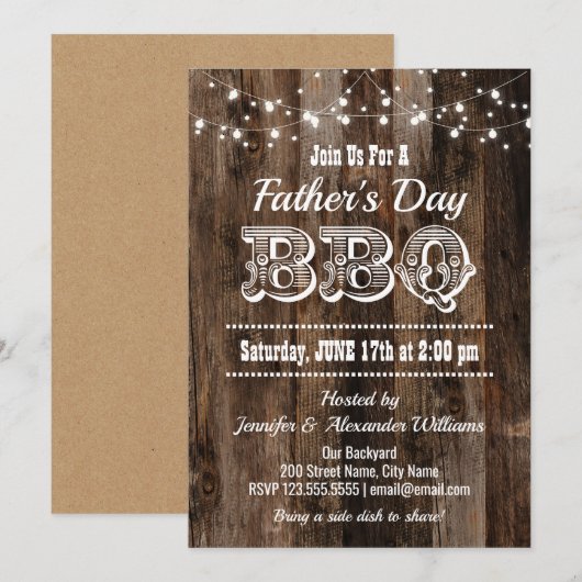 vaderdag BBQ Kaart (Voorkant / Achterkant)