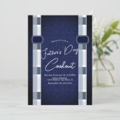 Vaderdag BBQ Mannelijke Denim Geruit Kaart (Staand voorkant)