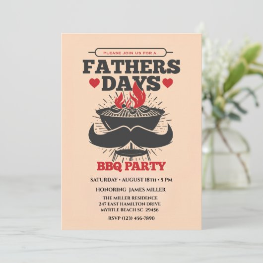 Vaderdag BBQ Party Kaart (Staand voorkant)