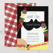 Vaderdag BBQ Picnic Chilling Grilling Black Kaart (Voorkant / Achterkant)