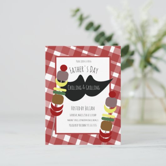 Vaderdag BBQ Picnic Chilling Grilling Briefkaart (Staand voorkant)