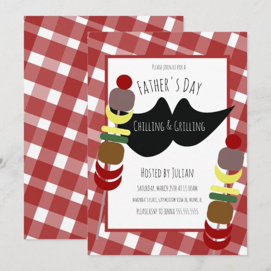 Vaderdag BBQ Picnic Chilling Grilling Kaart (Voorkant / Achterkant)