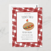 Vaderdag BBQ Picnic Event Sandwich Invitation Briefkaart (Voorkant / Achterkant)