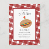Vaderdag BBQ Picnic Event Sandwich Invitation Briefkaart (Voorkant)