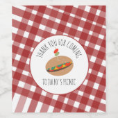 Vaderdag BBQ Picnic Event Sandwich Wijn Etiket (Enkel label)