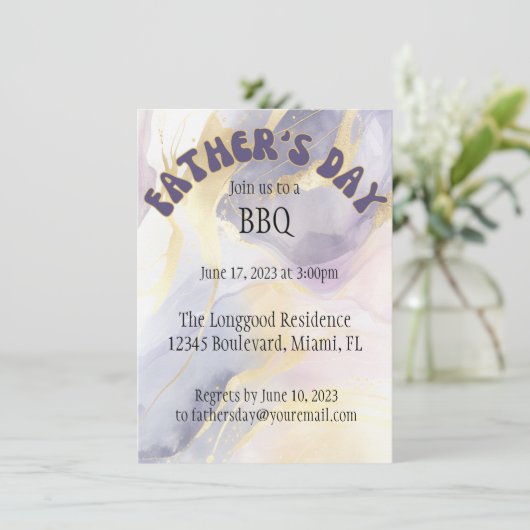 Vaderdag BBQ Uitnodiging (Staand voorkant)
