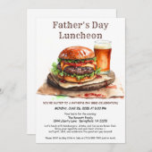Vaderdag BBQ Uitnodiging – Hamburgers, Drinken (Voorkant / Achterkant)