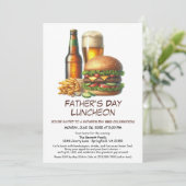 Vaderdag BBQ Uitnodiging – Hamburgers, Drinken (Staand voorkant)