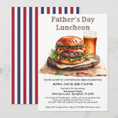 Vaderdag BBQ Uitnodiging – Hamburgers, Drinken (Voorkant / Achterkant)