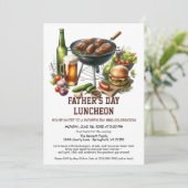 Vaderdag BBQ Uitnodiging – Hamburgers, Drinken (Staand voorkant)