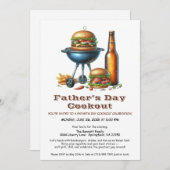 Vaderdag BBQ Uitnodiging – Hamburgers, Drinken (Voorkant / Achterkant)