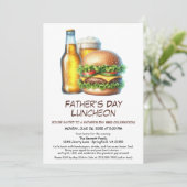 Vaderdag BBQ Uitnodiging – Hamburgers, Drinken (Staand voorkant)