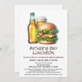 Vaderdag BBQ Uitnodiging – Hamburgers, Drinken (Voorkant / Achterkant)