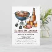 Vaderdag BBQ Uitnodiging – Hamburgers, Drinken (Staand voorkant)