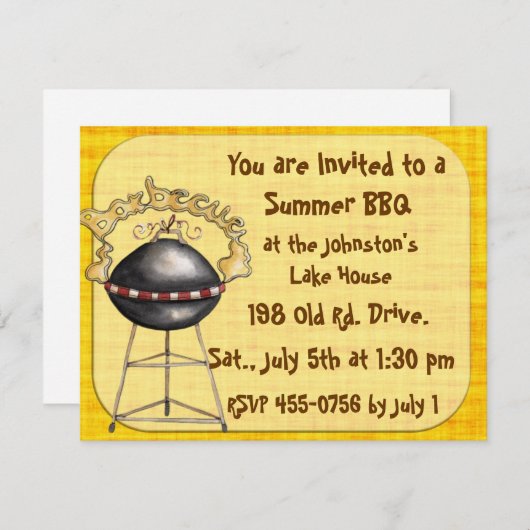 vaderdag BBQ-uitnodigingsgezinshereniging Kaart (Voorkant / Achterkant)