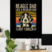 Vaderdag | Beagle Dog Dad Poster (Thuiskantoor)